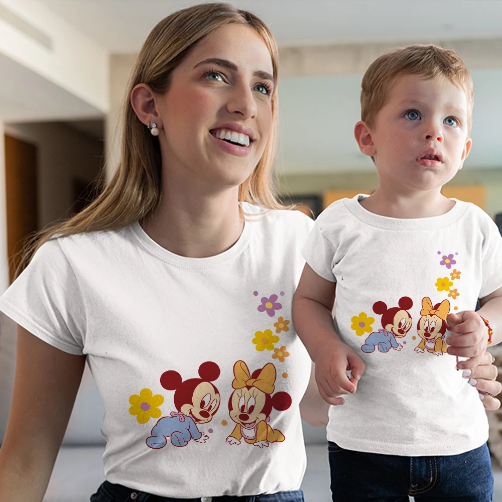 Kawaii Baby Mickey Minnie Print Family Matching Clothes Clothes Mom and Daughter Son Equal Summer Casual T Shirt Women's Shirt
Kawaii Baby Mickey Minnie Print Family Matching Clothes Clothes Mom and Daughter Son Equal Summer Casual T Shirt Women's Shirt