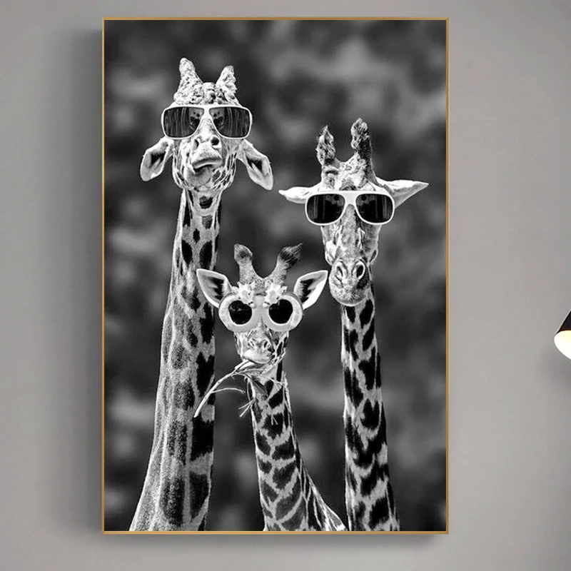 Giraffes Funny Art with Sunglasses Posters and Prints Black and White Animals Canvas Paintings on The Wall Art Pictures Decor
Giraffes Funny Art with Sunglasses Posters and Prints Black and White Animals Canvas Paintings on The Wall Art Pictures Decor