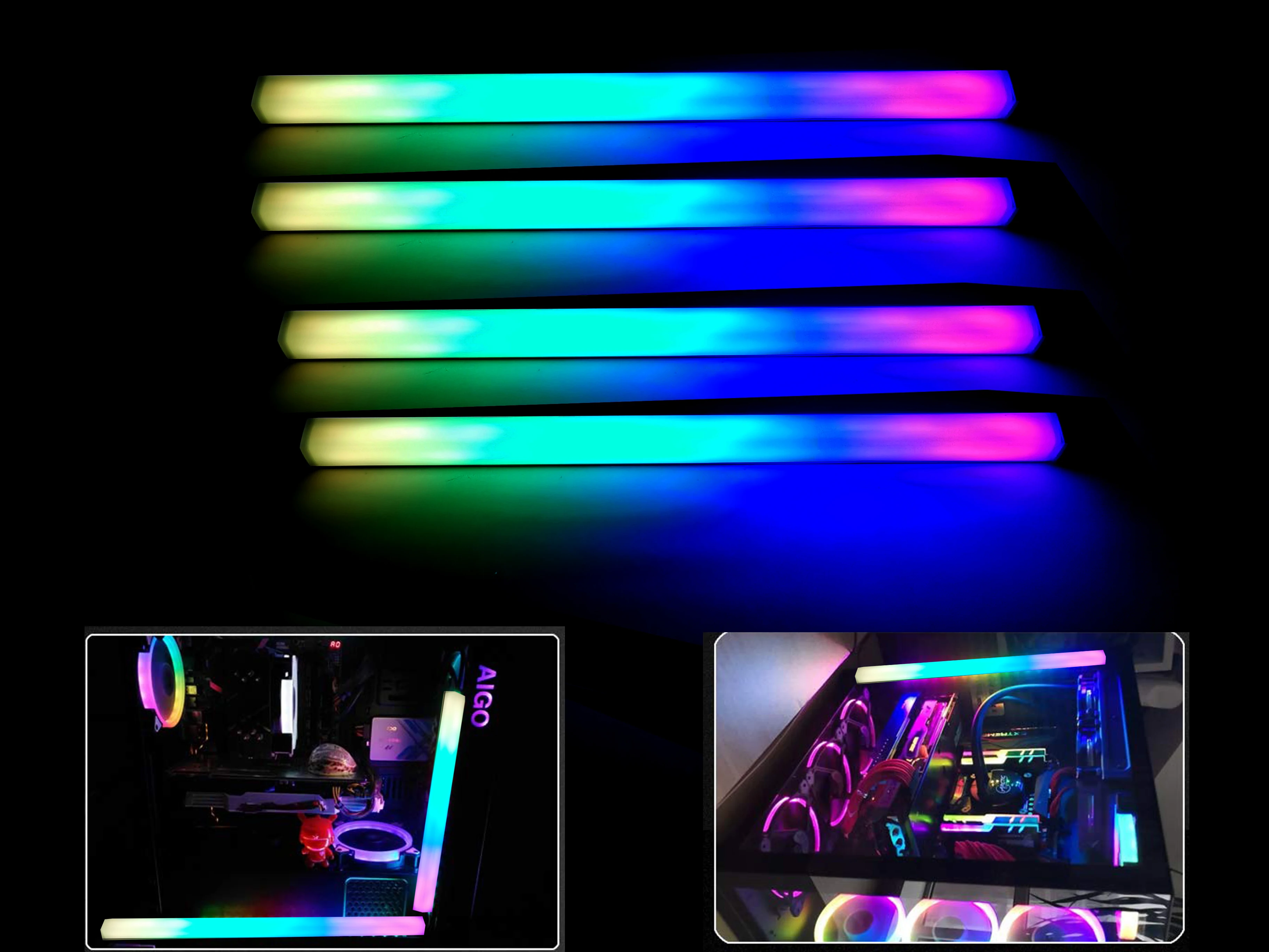 RGB-Лента светодиодная из алюминиевого сплава для компьютера 30 см 5 В/3 контакта |