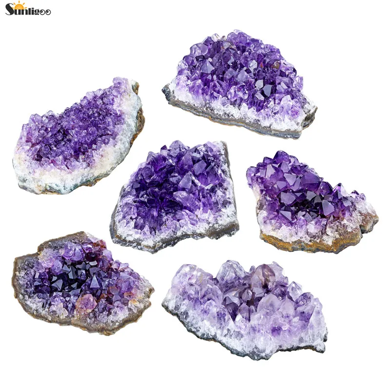 Sunligoo Irregular Natural Amethyst Cluster Specimen Ornaments Purple Crystal Quartz Gemstones Reiki Healing Stones Home Decor
Sunligoo Irregular Natural Amethyst Cluster Specimen Ornaments Purple Crystal Quartz Gemstones Reiki Healing Stones Home Decor