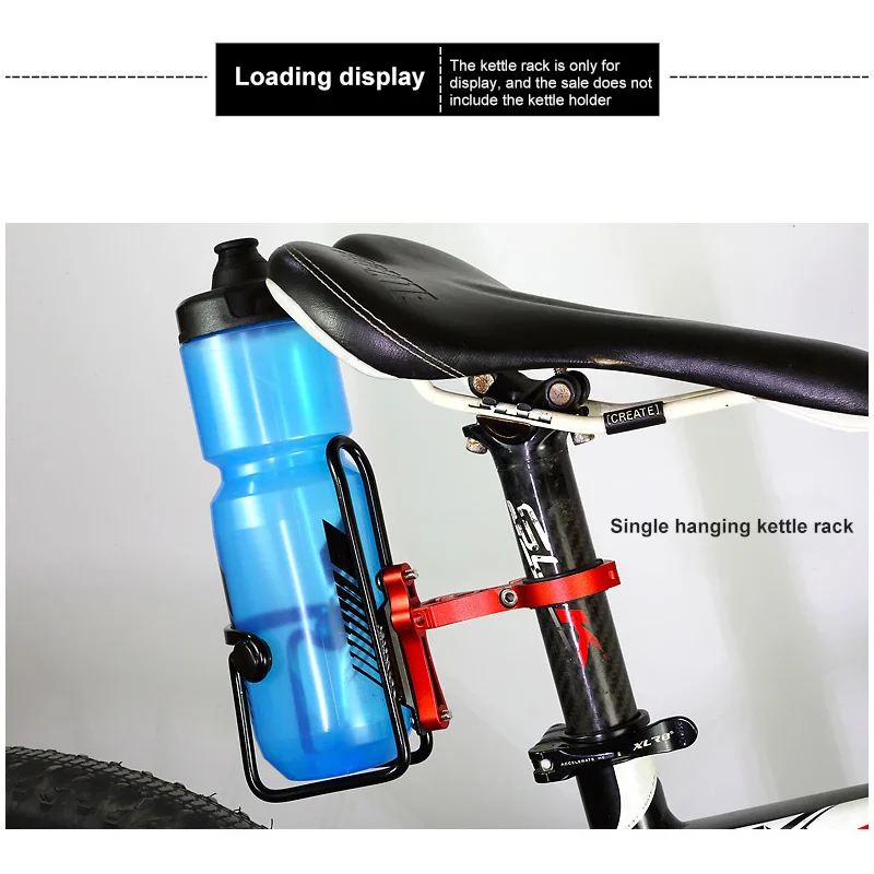 

Bike Double Bottle Cage Conversion Seat Adapter Adjustable Durable Bike Handlebar Kettle Holder Seat Stable Post Mount Converter