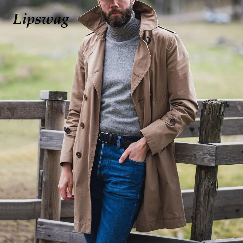 Winter Retro Long Sleeve Turn-down Collar Buttoned Solid Color Coat Men Autumn Casual Outerwear Fashion Mens Jacket Overcoats
Winter Retro Long Sleeve Turn-down Collar Buttoned Solid Color Coat Men Autumn Casual Outerwear Fashion Mens Jacket Overcoats