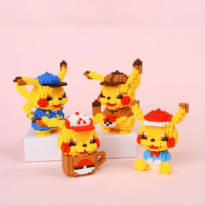 

Pokemon Series Pikachu Building Blocks De Montar Brain Game Mini Blocks for Kids Christmass Toys Gift Block De Construction