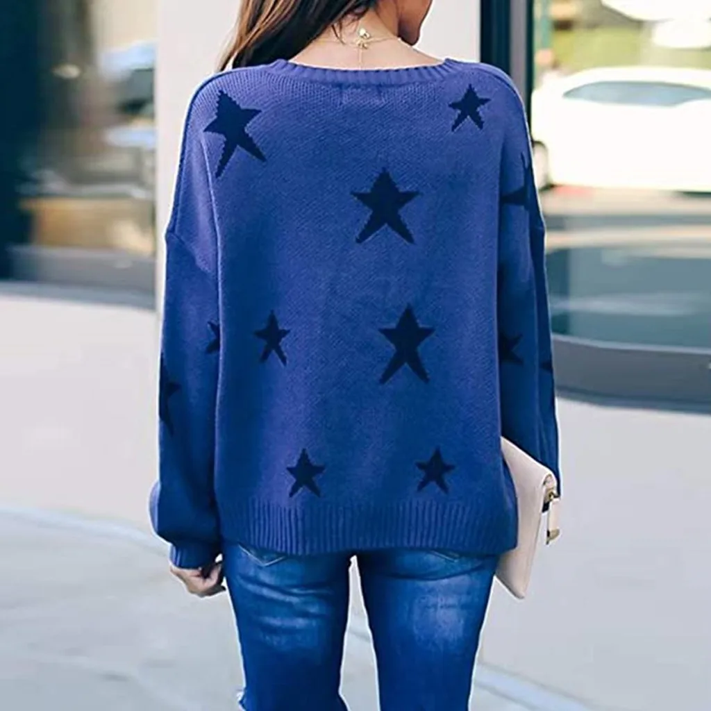Women Autumn Winter Knitted Sweaters V-neck Long Sleeve Star Decoration Sweater Tops Lady Casual Jumper Plus Size haut femme #93
Women Autumn Winter Knitted Sweaters V-neck Long Sleeve Star Decoration Sweater Tops Lady Casual Jumper Plus Size haut femme #93