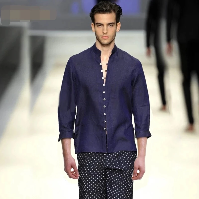 Men's 3 / 4 Sleeve Shirt 2022 Summer Drop Slim Fit Plus Size Casual Chinese Style Retro Long Sleeve Stand Collar Shirt
Men's 3 / 4 Sleeve Shirt 2022 Summer Drop Slim Fit Plus Size Casual Chinese Style Retro Long Sleeve Stand Collar Shirt