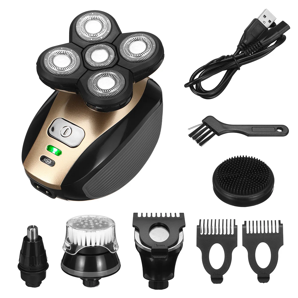 5 in 1 4D Rotary Electric Shaver Waterproof USB Rechargeable Hair Beard Ear Nose Trimmer Facial Cleaning Shaving Machine For Men
5 in 1 4D Rotary Electric Shaver Waterproof USB Rechargeable Hair Beard Ear Nose Trimmer Facial Cleaning Shaving Machine For Men