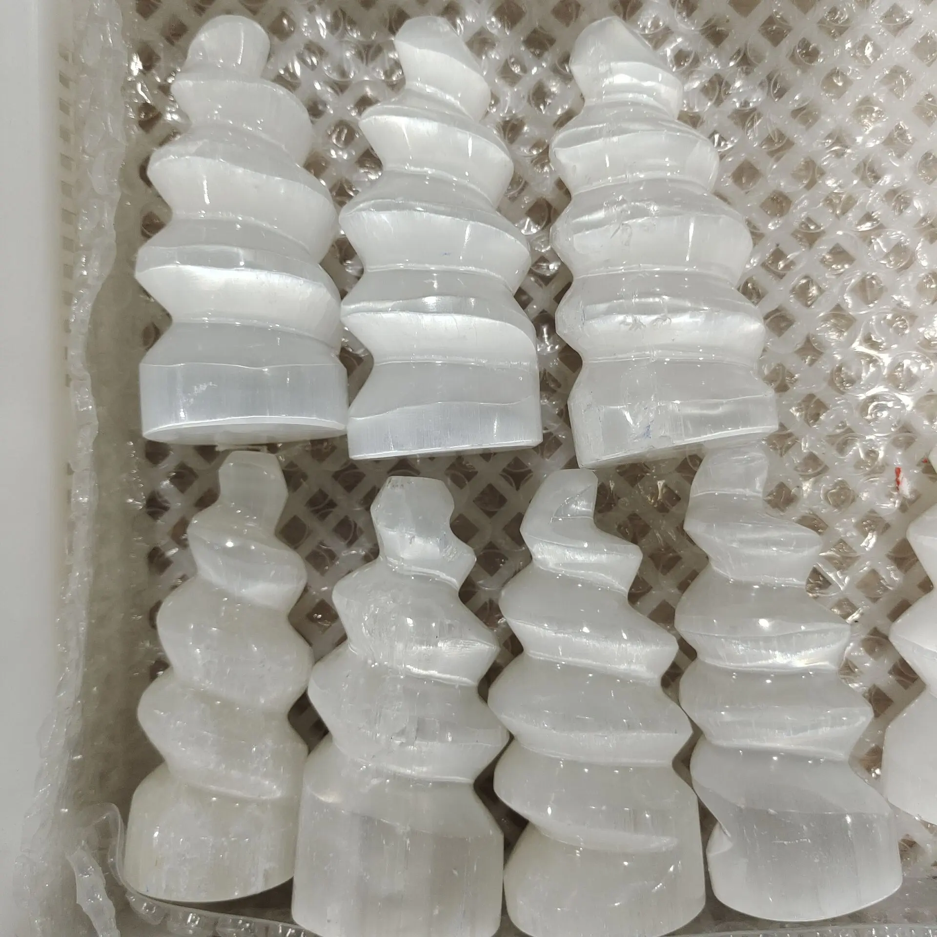 Transparent gypsum tower Crystal Helix energy wand purification reiki charged healing
Transparent gypsum tower Crystal Helix energy wand purification reiki charged healing