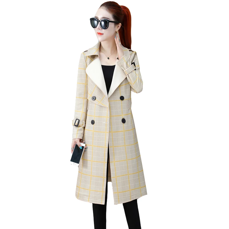 Autumn deer velvet plaid jacket female was thin spring fashion windbreaker coat ladies medium long windbreaker women's jackets
Autumn deer velvet plaid jacket female was thin spring fashion windbreaker coat ladies medium long windbreaker women's jackets