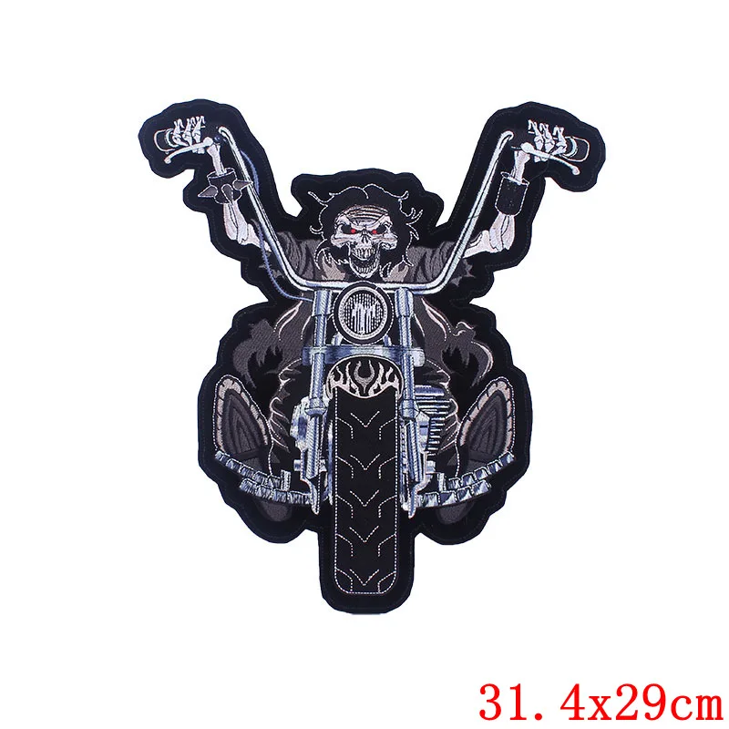pulaqi Skull Biker Patch Punk Style Large Embroidered Patches Iron On Patches Applique Back Patch Big Stripes On Jackets Badge
pulaqi Skull Biker Patch Punk Style Large Embroidered Patches Iron On Patches Applique Back Patch Big Stripes On Jackets Badge