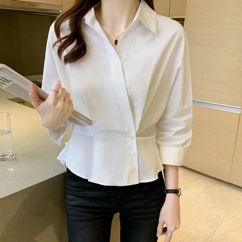 Женская шифоновая блузка с отложным воротником, элегантный белый кардиган с длинным рукавом, весна-осень 2021
Женская шифоновая блузка с отложным воротником, элегантный белый кардиган с длинным рукавом, весна-осень 2021