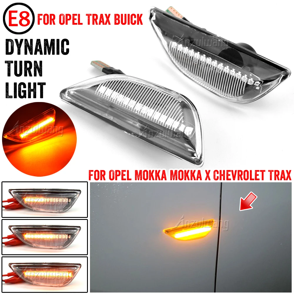 

2Pcs Led Dynamic Amber Side Marker Turn Signal Light Fender Marker Lamp For Opel Mokka X 2012-2016 For Chevrolet Trax 2013-2019