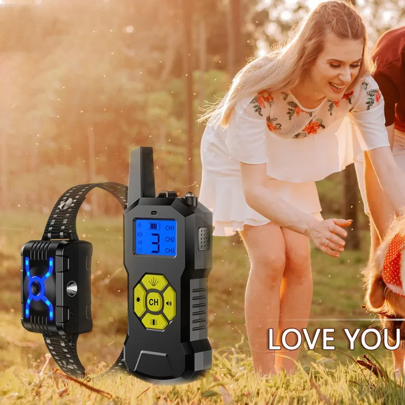 

Dog Training Collars Remote Control Anti Dog No Bark Stop Bite Device Rechargeable Electric Pet Training Aids Tools
