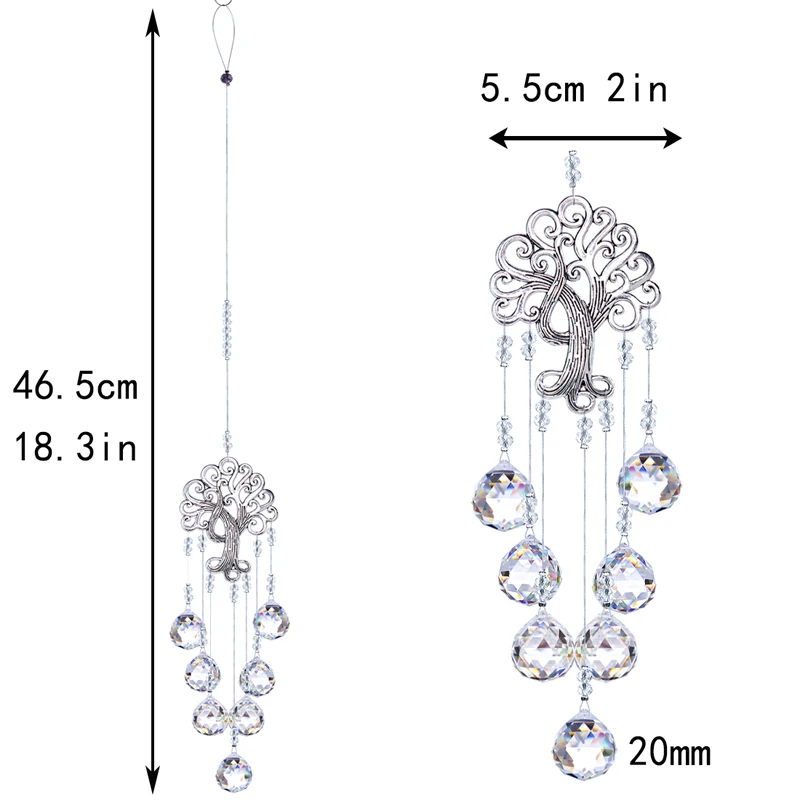 H&D Hanging Crystal Suncatcher with Crystal Ball Prism Rainbow Maker Tree of Life Decor for Garden Outdoor Home Kids Room Window
H&D Hanging Crystal Suncatcher with Crystal Ball Prism Rainbow Maker Tree of Life Decor for Garden Outdoor Home Kids Room Window
