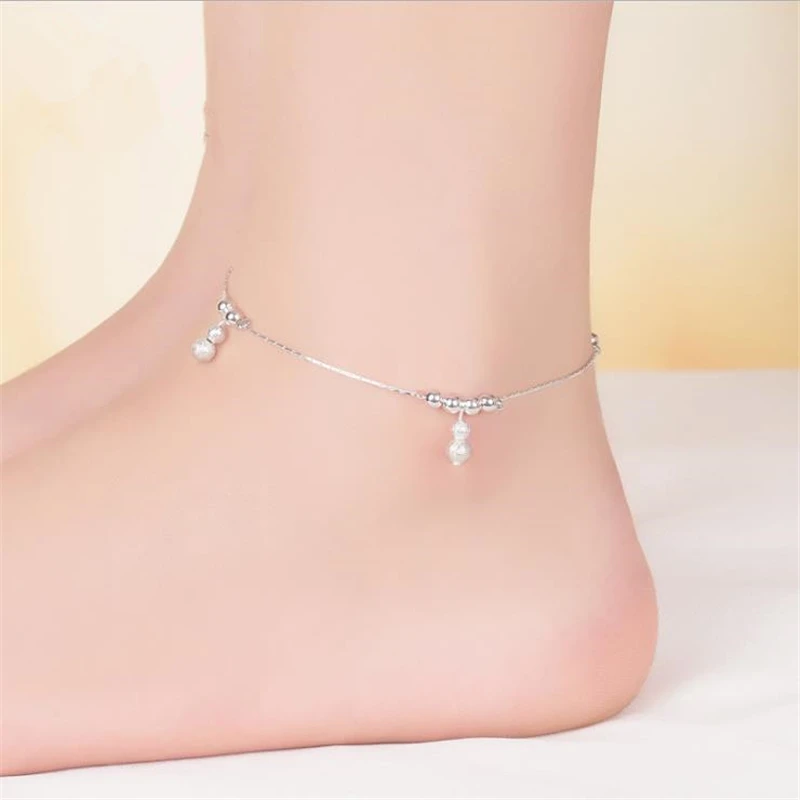 KOFSAC New Trendy 925 Sterling Silver Anklets For Women Beaded Gourd Summer Beach Foot Jewelry Bracelet Girl Birthday Best Gifts
KOFSAC New Trendy 925 Sterling Silver Anklets For Women Beaded Gourd Summer Beach Foot Jewelry Bracelet Girl Birthday Best Gifts