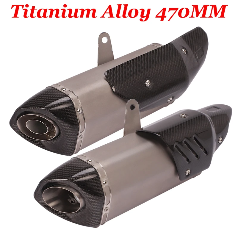 51MM Titanium Alloy Motorcycle Exhaust Muffler 470MM Pipe Escape DB Killer For Street Bike Scooter Exhaust Tip Heat Shiled Cover
51MM Titanium Alloy Motorcycle Exhaust Muffler 470MM Pipe Escape DB Killer For Street Bike Scooter Exhaust Tip Heat Shiled Cover