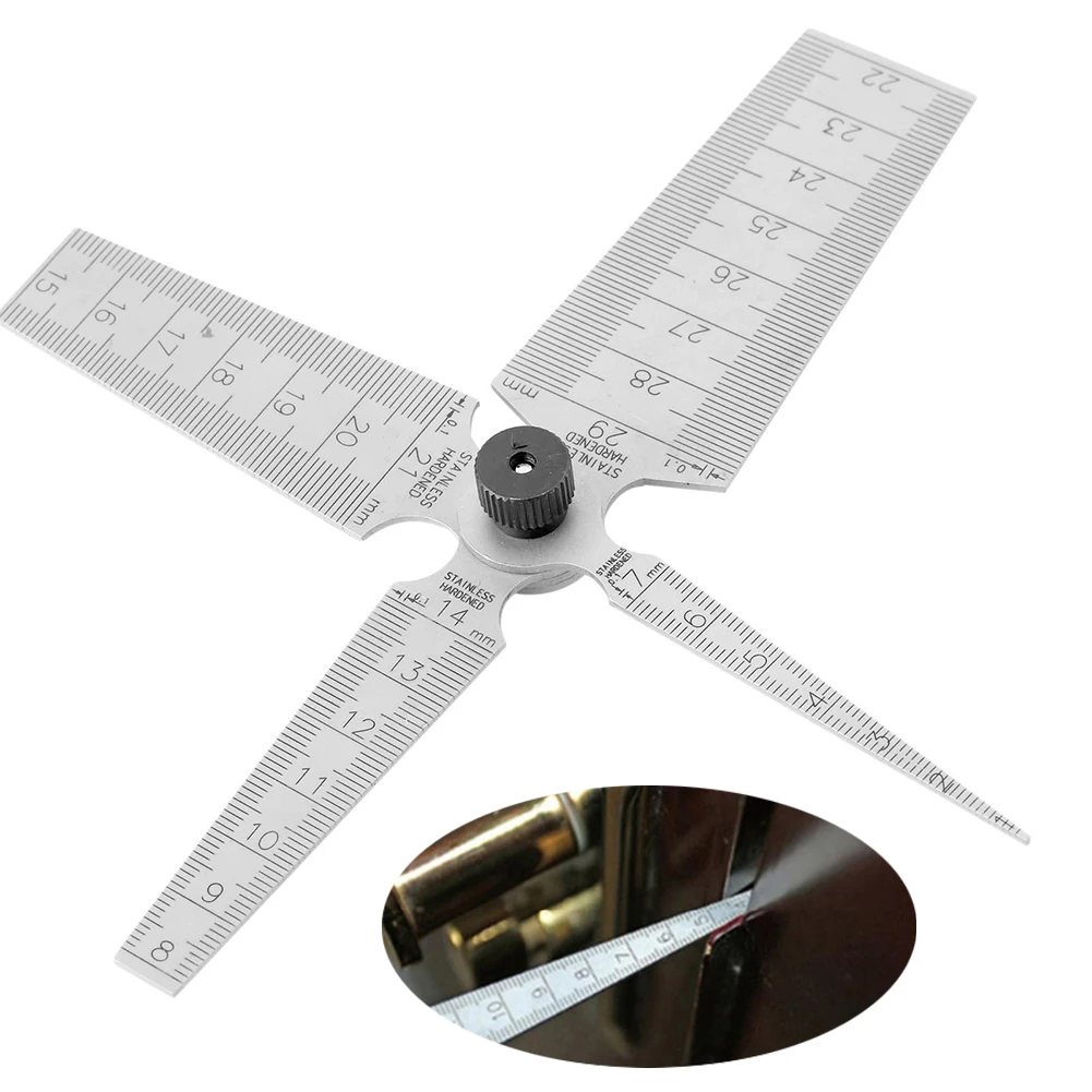 4pcs Tools Combination Measurement Taper Gauge Steel Ruler Metric Feeler Wedge Wood Working Aperture Scale Hand Durable 0-29mm
4pcs Tools Combination Measurement Taper Gauge Steel Ruler Metric Feeler Wedge Wood Working Aperture Scale Hand Durable 0-29mm