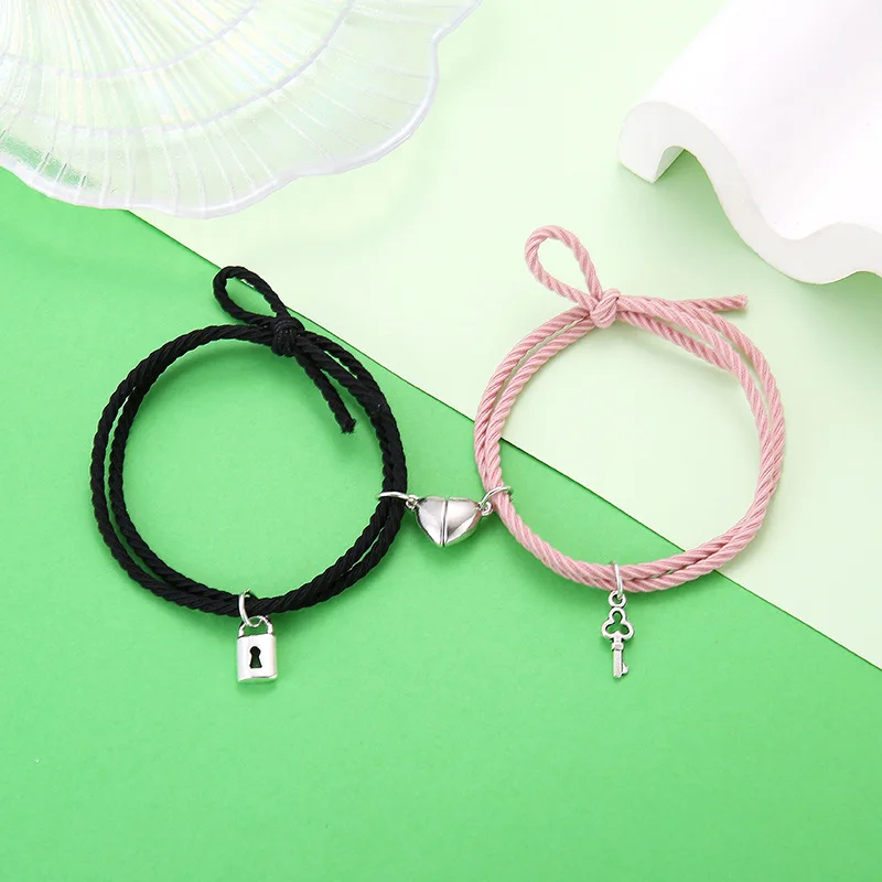Magnet Couple Bracelets For Lovers Lock Heart Magnetic Bracelet For Women Men Braided Rope Wrist chain Minimalist Jewelry Gifts
Magnet Couple Bracelets For Lovers Lock Heart Magnetic Bracelet For Women Men Braided Rope Wrist chain Minimalist Jewelry Gifts