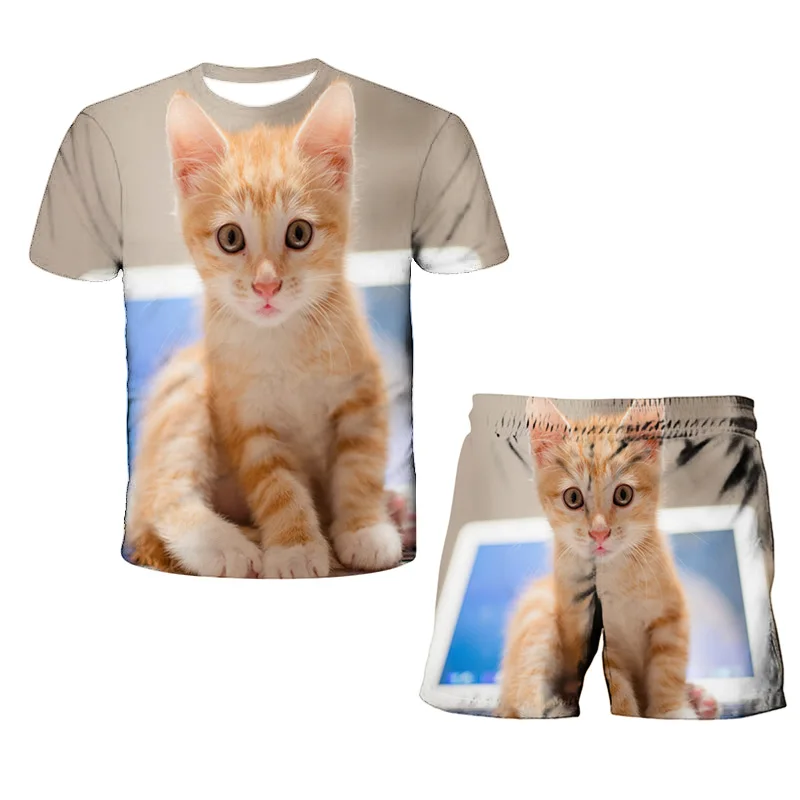 2021 New 3D Print Cat Graphic Kids Set Summer Cute Animal Pattern T-shirt Shorts For Girls and Boy Baby Sets Children Funny Suit
2021 New 3D Print Cat Graphic Kids Set Summer Cute Animal Pattern T-shirt Shorts For Girls and Boy Baby Sets Children Funny Suit