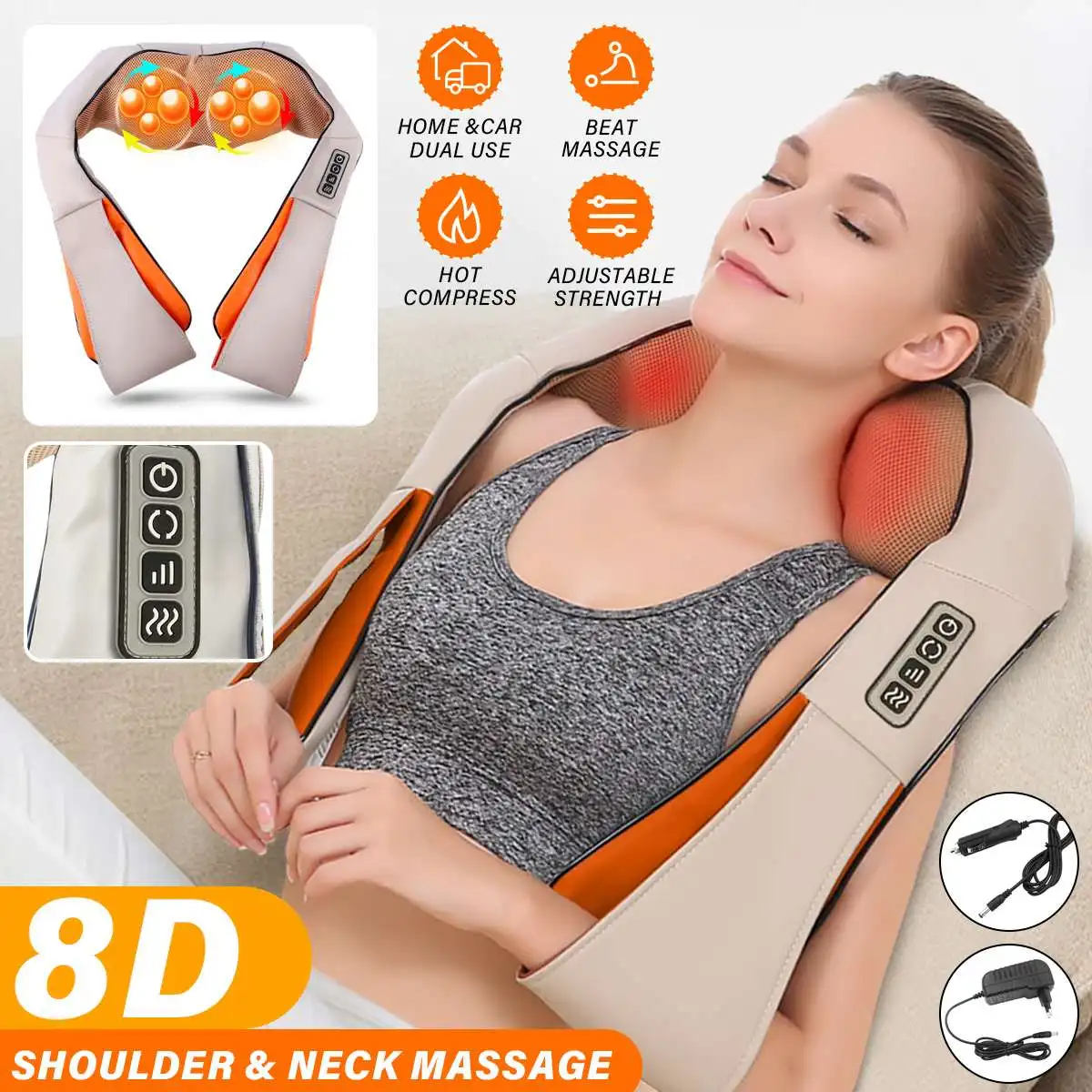 110-220V 25W 4 Key U Shape Electrical Shiatsu Back Neck Shoulder Body Massager Infrared Heated 4D Kneading Car/Home Massagem
110-220V 25W 4 Key U Shape Electrical Shiatsu Back Neck Shoulder Body Massager Infrared Heated 4D Kneading Car/Home Massagem
