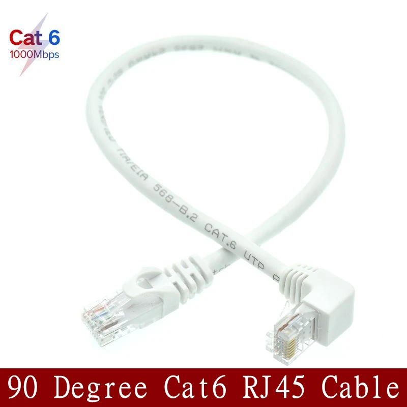 

Cat 6e RJ45 Cable CAT6 8pin UTP Side Angled L Shape RJ45 Patch Cord Ethernet Short Cable 6e Lan Short Cable Gigabit CAT6 Elbow