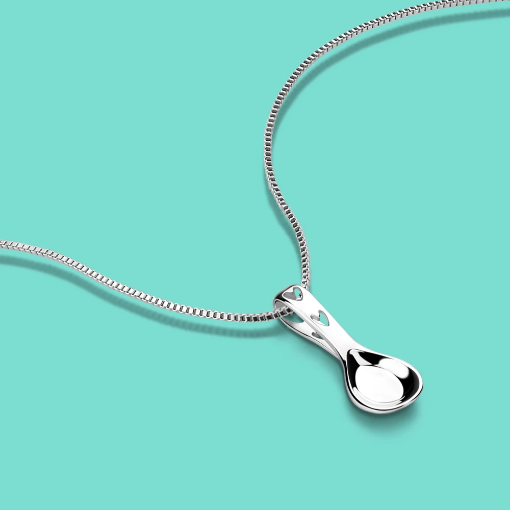 Fine Jewelry Women's 925 Silver Necklace Charm Romantic Chain Spoon Pendant for Female Minimalist Birthday Gift Colar Menina
Fine Jewelry Women's 925 Silver Necklace Charm Romantic Chain Spoon Pendant for Female Minimalist Birthday Gift Colar Menina