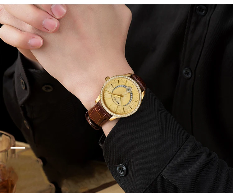 Fashion Business Automatic Mechanical Watches 30m Waterproof Sapphire Glass Luxury Rich Gold Stainless Steel Wristwatch for Men
Fashion Business Automatic Mechanical Watches 30m Waterproof Sapphire Glass Luxury Rich Gold Stainless Steel Wristwatch for Men