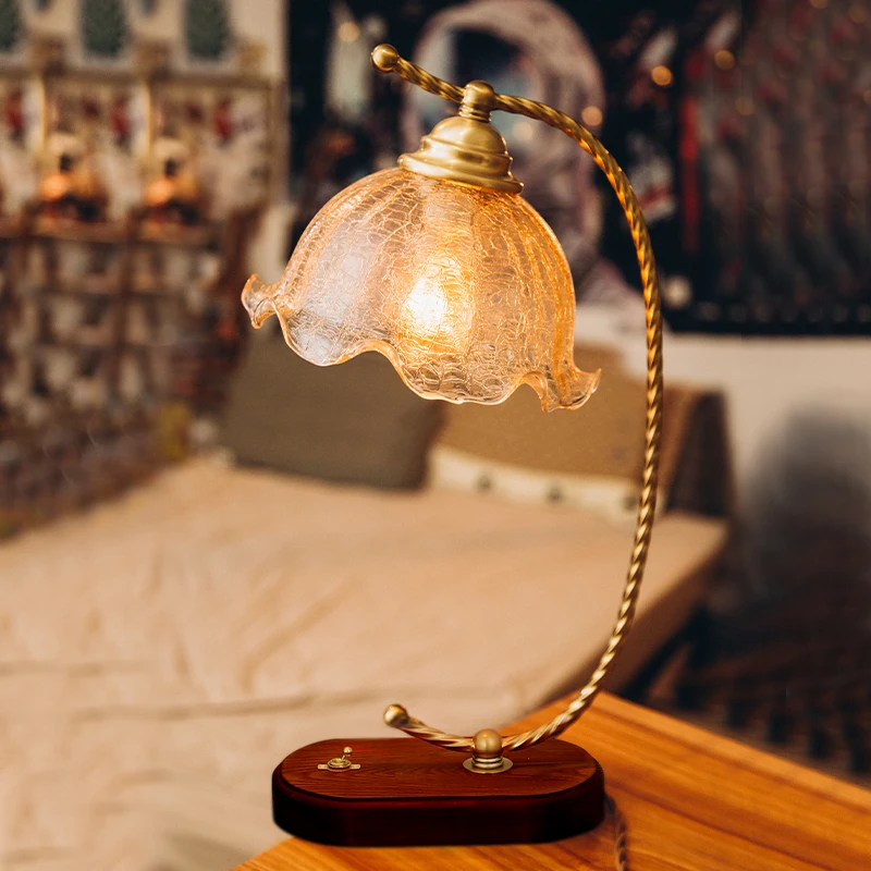 Bedside Vintage Desk Lamps Gold Cure Glass Midcentury Crystal Flowers Lampshades Table Light Lampara Escritorio Bedroom Lamp
Bedside Vintage Desk Lamps Gold Cure Glass Midcentury Crystal Flowers Lampshades Table Light Lampara Escritorio Bedroom Lamp