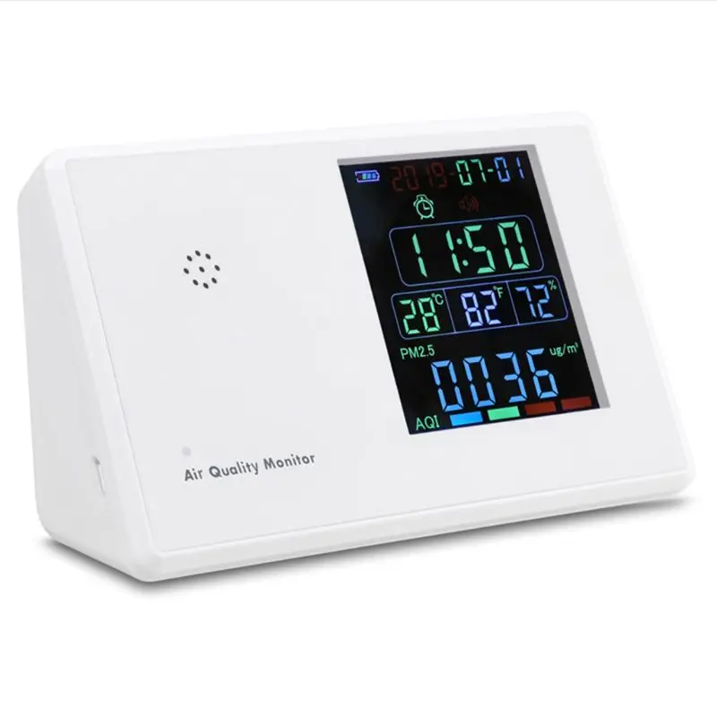 Formaldehyde PM2.5 CO2 Meter TVOC AQI Carbon Dioxide Detector Gas Analyzer Air Quality Tester with Alarm Clock
Formaldehyde PM2.5 CO2 Meter TVOC AQI Carbon Dioxide Detector Gas Analyzer Air Quality Tester with Alarm Clock