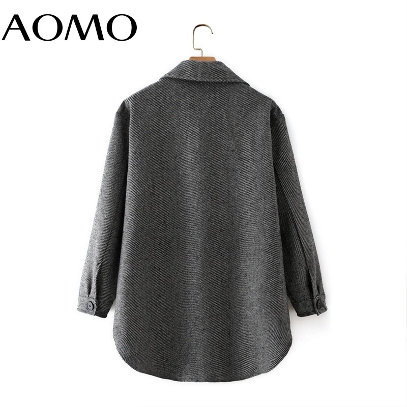 AOMO Women Gray Thick Woolen Coats Jacket Oversized Long Sleeves 2021 Ladies Elegant Autumn Winter Overcoat 2M109A
AOMO Women Gray Thick Woolen Coats Jacket Oversized Long Sleeves 2021 Ladies Elegant Autumn Winter Overcoat 2M109A