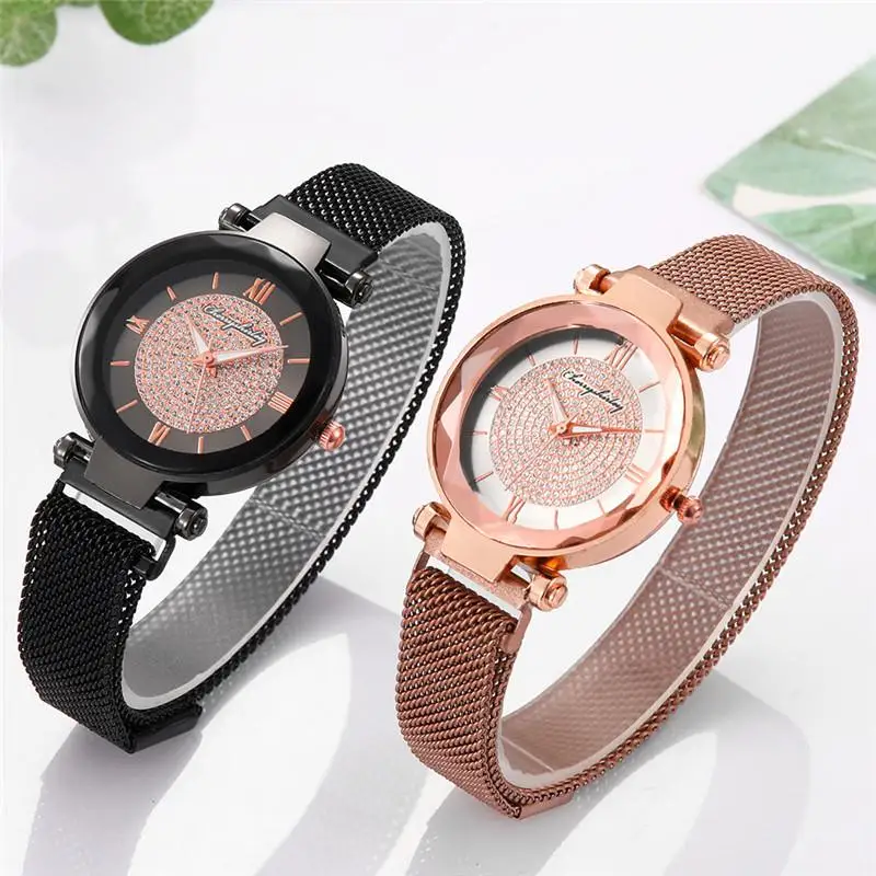 Qualities Diamond Roma Quartz Watch Stainless Steel Mesh Strap Ladies Wristwatches Luxury Fashion Magnetic Buckle Watches Women 
Qualities Diamond Roma Quartz Watch Stainless Steel Mesh Strap Ladies Wristwatches Luxury Fashion Magnetic Buckle Watches Women