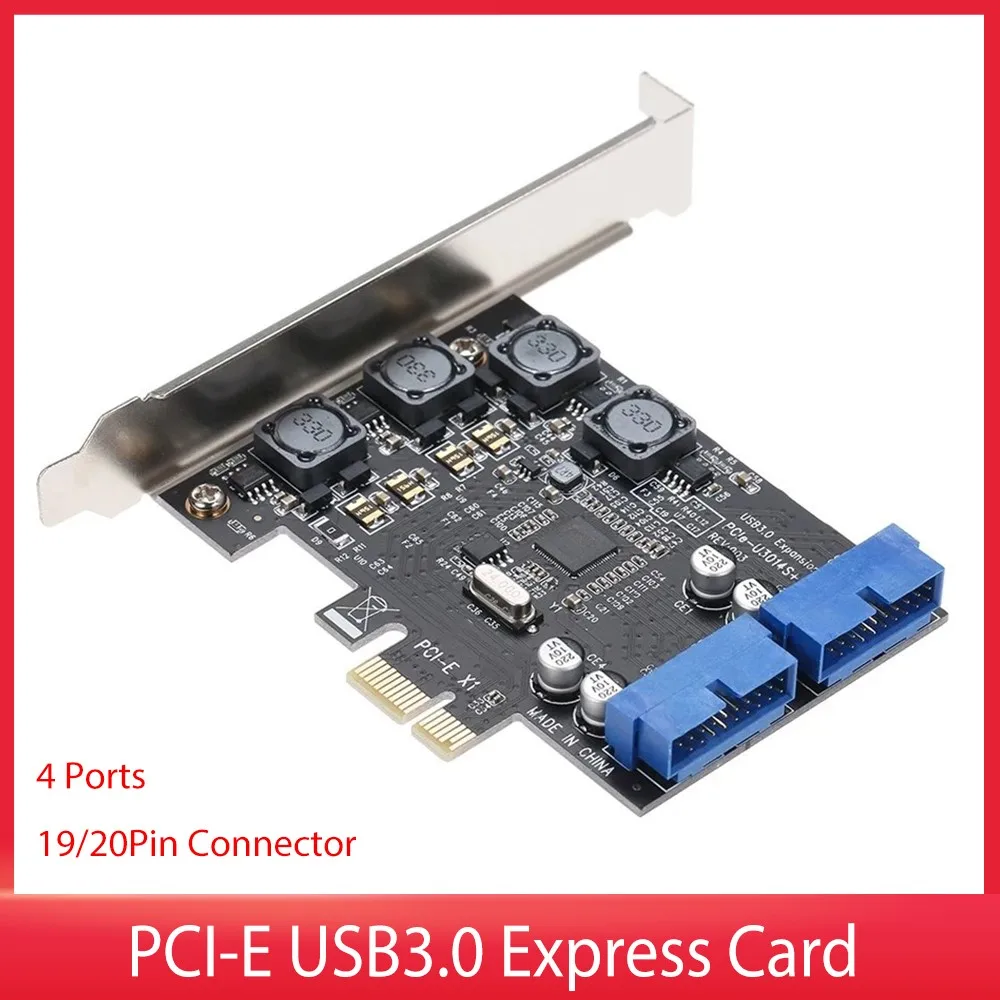 PCI-E USB3.0 Express Card 4 Ports External Dual 19/20Pin Front Connector Expansion Card 5Gbps High Speed Data Transfer Adapter
PCI-E USB3.0 Express Card 4 Ports External Dual 19/20Pin Front Connector Expansion Card 5Gbps High Speed Data Transfer Adapter