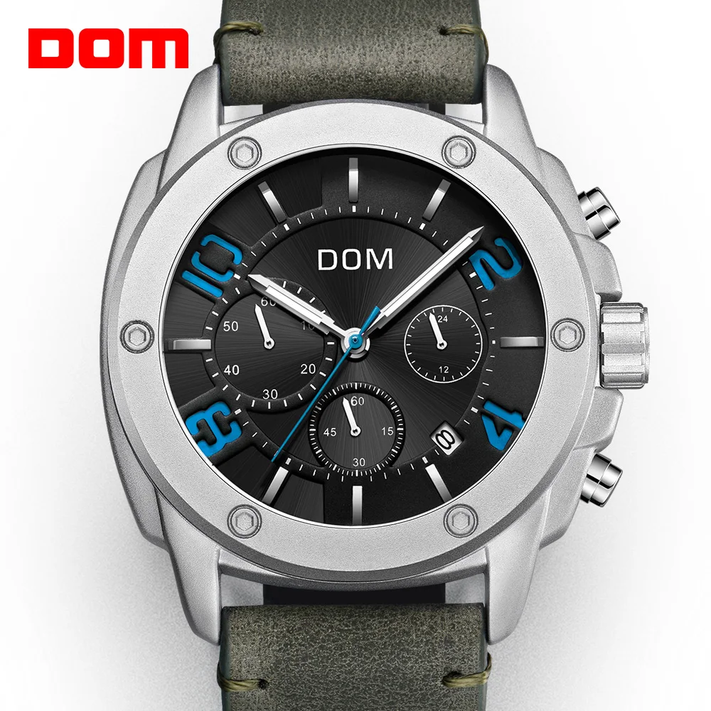 Часы DOM Мужские Спортивные кварцевые модные брендовые Роскошные деловые