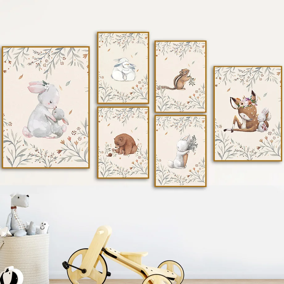 Wall Art Canvas Painting Nordic Deer Rabbit Fox Squirrel Bear Animals Nursery Posters And Prints Wall Pictures Kids Room Decor
Wall Art Canvas Painting Nordic Deer Rabbit Fox Squirrel Bear Animals Nursery Posters And Prints Wall Pictures Kids Room Decor