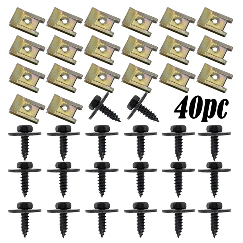 32GB 40x Car Fastener Self-Tapping Screw Base U Type J98+J260 Under Tray Nut Clip Automobile Engine Fender Bumper Plate Clamp
32GB 40x Car Fastener Self-Tapping Screw Base U Type J98+J260 Under Tray Nut Clip Automobile Engine Fender Bumper Plate Clamp