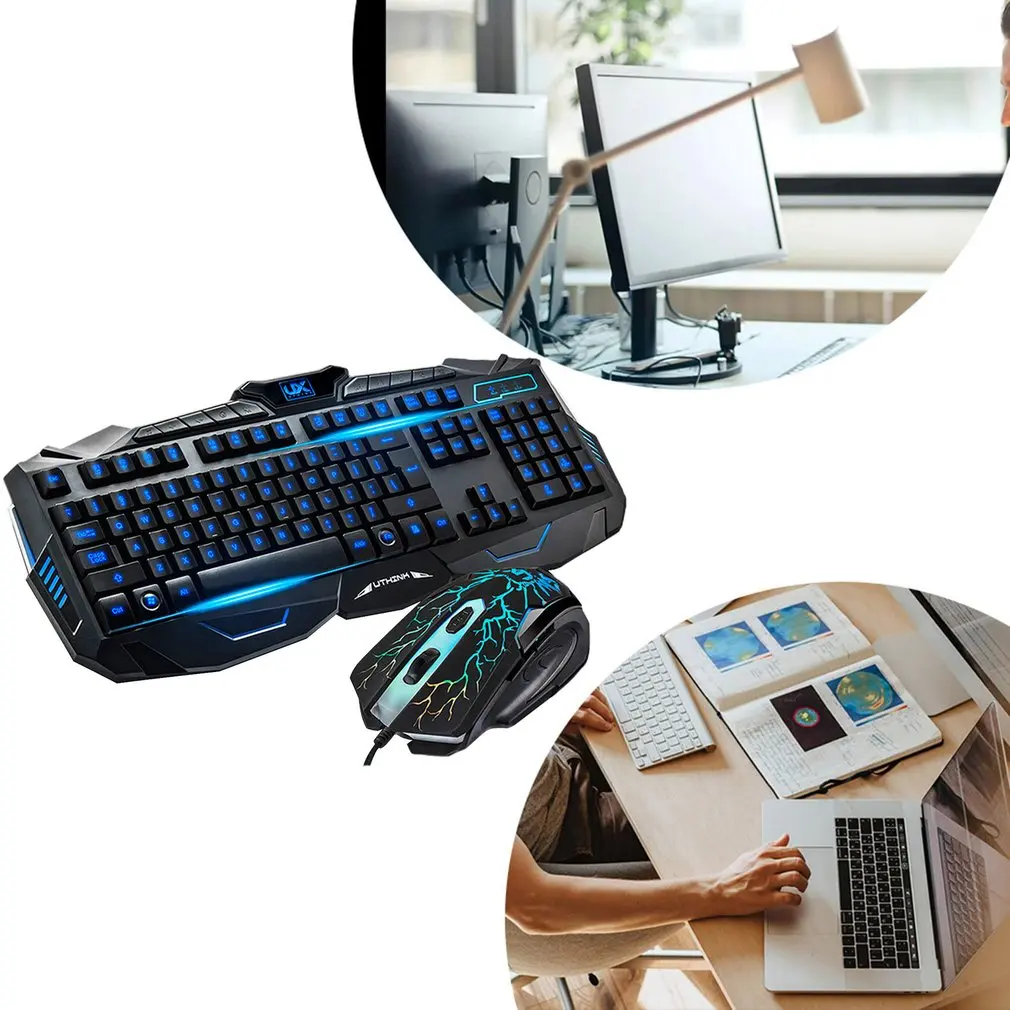 Luminous Gaming Keyboard and Mouse Set USB Wired Keyboard Gamer Set LED Luminous Keyboard and Mouse Set for PC Laptop 
Luminous Gaming Keyboard and Mouse Set USB Wired Keyboard Gamer Set LED Luminous Keyboard and Mouse Set for PC Laptop