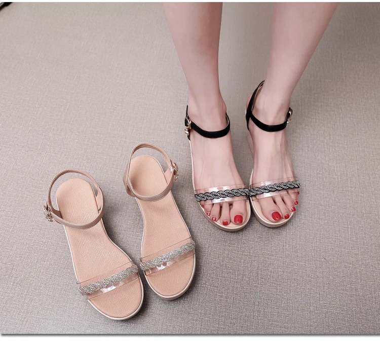 Wedge Heel Transparent Belt Diamond Sandals For Women Thick Bottom Platform 6cm High Heel Shoes Female
Wedge Heel Transparent Belt Diamond Sandals For Women Thick Bottom Platform 6cm High Heel Shoes Female