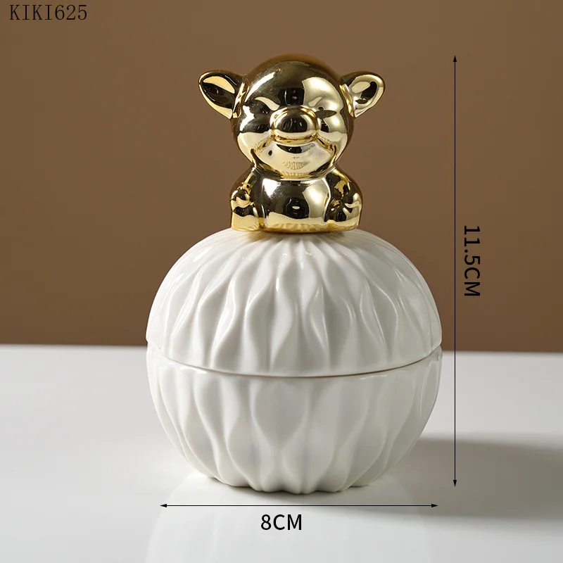 Creative Embossed Ceramic Jewelry Box Gold-plated Animal Earrings Ring Storage Jar Exquisite Small Objects Candy Jar Home Decor
Creative Embossed Ceramic Jewelry Box Gold-plated Animal Earrings Ring Storage Jar Exquisite Small Objects Candy Jar Home Decor