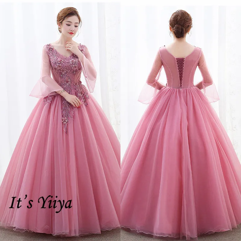 It's Yiiya Tulle Evening Gown Three Quarter Sleeve Appliques Evening Dress 2020 Beading Solid Elegant Floor Length Dress K331
It's Yiiya Tulle Evening Gown Three Quarter Sleeve Appliques Evening Dress 2020 Beading Solid Elegant Floor Length Dress K331