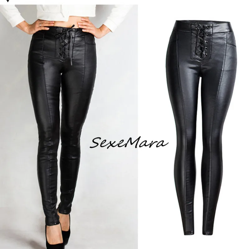 New Arrival Drawstring Women PU Pants Casual Sexy Slim Skinny Pencil Black Pants for Laides
New Arrival Drawstring Women PU Pants Casual Sexy Slim Skinny Pencil Black Pants for Laides