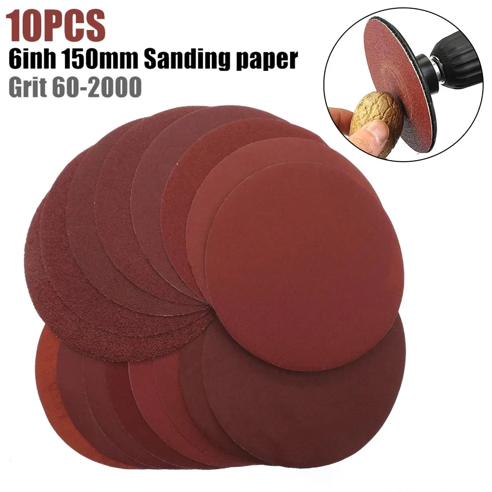 10 Pcs 6inch 150mm Sanding Discs Grit 60-2000 Polishing Pad Hook & Loop Sandpaper For Polishing Tools Accessories
10 Pcs 6inch 150mm Sanding Discs Grit 60-2000 Polishing Pad Hook & Loop Sandpaper For Polishing Tools Accessories