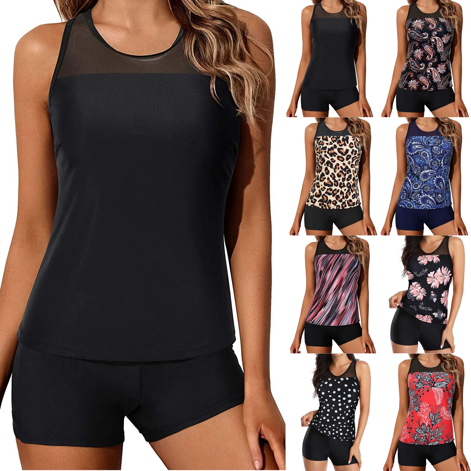 16 Colors Plus Size Swimwear Women Black Tankini Tummy Control Swimwear Tank Top Retro Solid Swimsuit With Shorts Bathing Suit
16 Colors Plus Size Swimwear Women Black Tankini Tummy Control Swimwear Tank Top Retro Solid Swimsuit With Shorts Bathing Suit