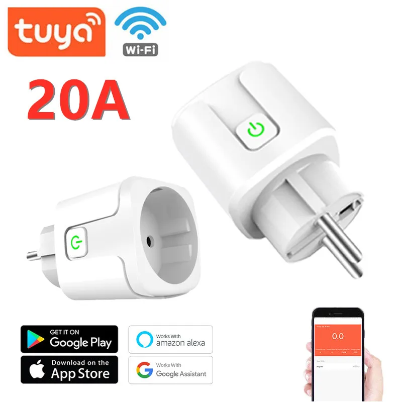 20A Smart Plug WiFi Socket EU 16A Power Monitor Timing Function Tuya SmartLife APP Control Works With Alexa Google
20A Smart Plug WiFi Socket EU 16A Power Monitor Timing Function Tuya SmartLife APP Control Works With Alexa Google