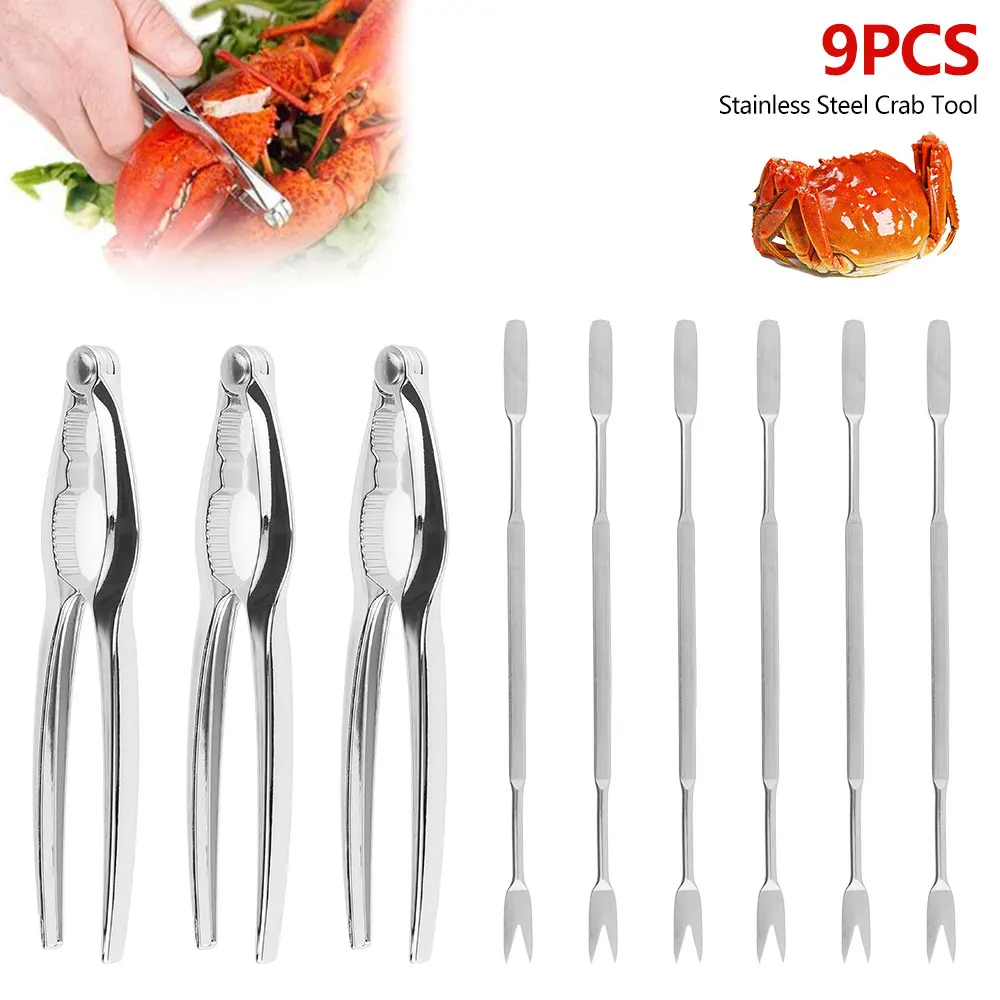 Seafood Tool Sets Crab Crackers Picks Spoons Set Stainless Steel Crab Peel Shrimp Tool Lobster Clamp Pliers Kitchen accesories
Seafood Tool Sets Crab Crackers Picks Spoons Set Stainless Steel Crab Peel Shrimp Tool Lobster Clamp Pliers Kitchen accesories
