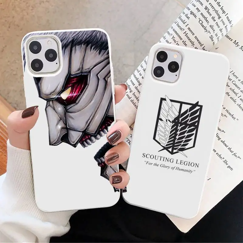 Attack on titan japanes anime Phone Case White Candy Color for iPhone 11 12 mini pro XS MAX 8 7 6 6S Plus X SE 2020 XR 
Attack on titan japanes anime Phone Case White Candy Color for iPhone 11 12 mini pro XS MAX 8 7 6 6S Plus X SE 2020 XR
