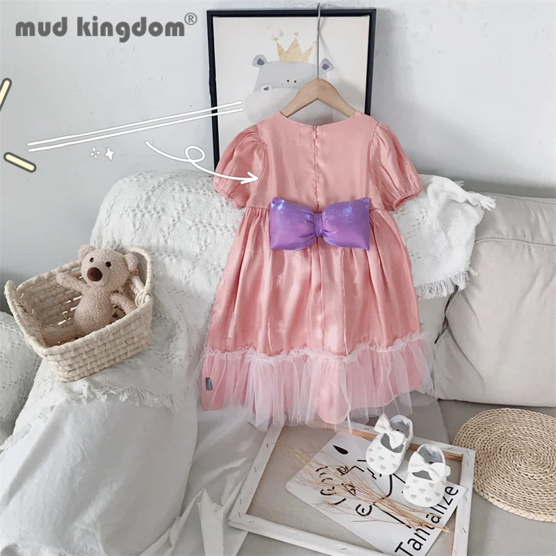 Mudkingdom Cute Girl Dress Bow Bright Silk Surface Mesh Puff Sleeve Solid Princess Dresses Toddler Drop Shoulder Summer Clothes
Mudkingdom Cute Girl Dress Bow Bright Silk Surface Mesh Puff Sleeve Solid Princess Dresses Toddler Drop Shoulder Summer Clothes