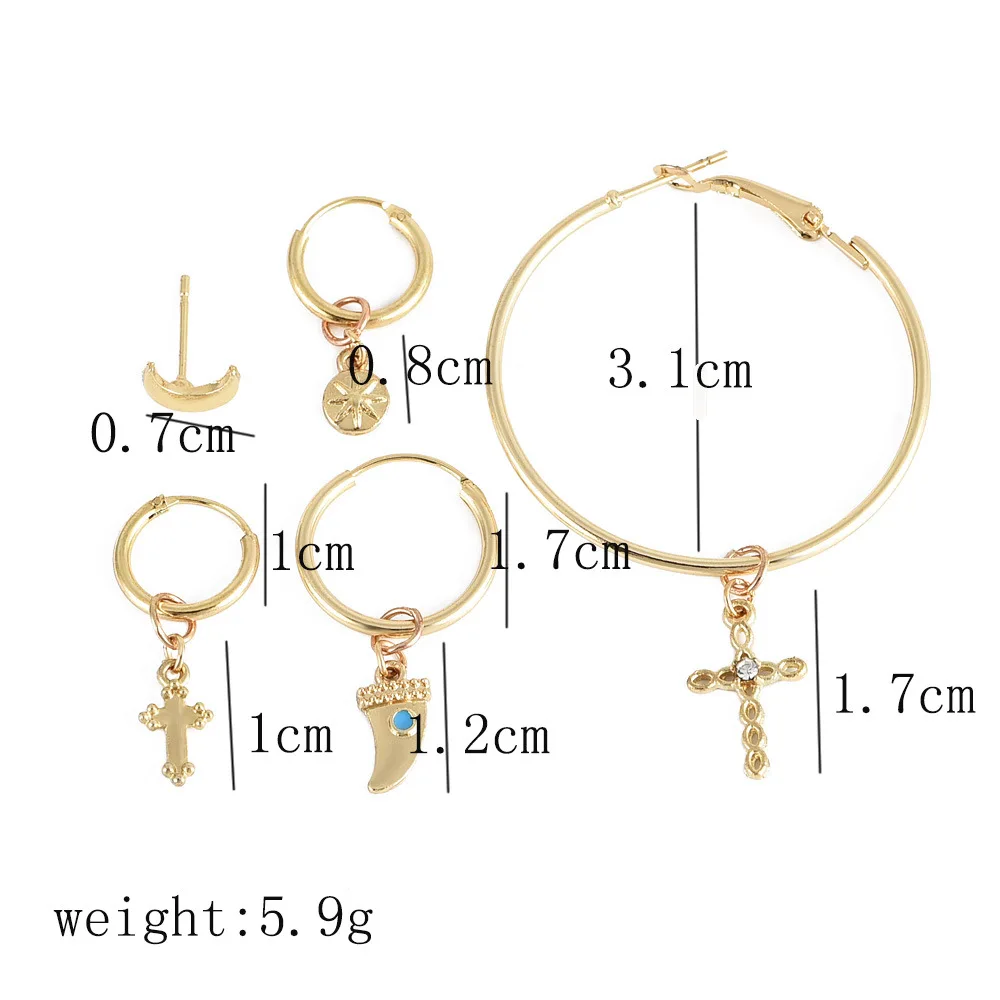 New geometric protruding Antique Gold Pendant Earrings, suitable for female crescent Star Cross Earrings, women's
New geometric protruding Antique Gold Pendant Earrings, suitable for female crescent Star Cross Earrings, women's