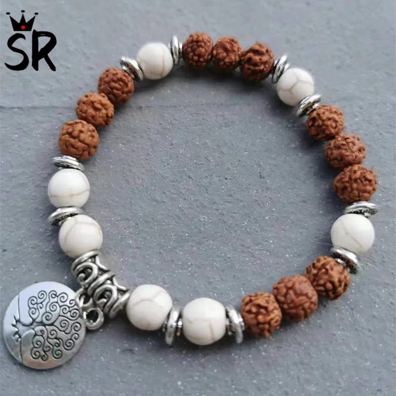 8 мм браслет рудракши из говлита натуральный камень Мала Бусы Pulsera Rudraksha