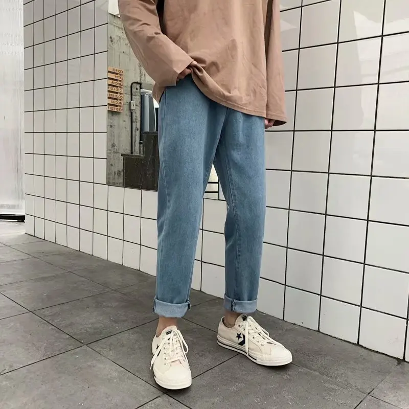2020 spring and summer new jeans men's loose straight casual pants Korean wild wide leg long pants trend
2020 spring and summer new jeans men's loose straight casual pants Korean wild wide leg long pants trend