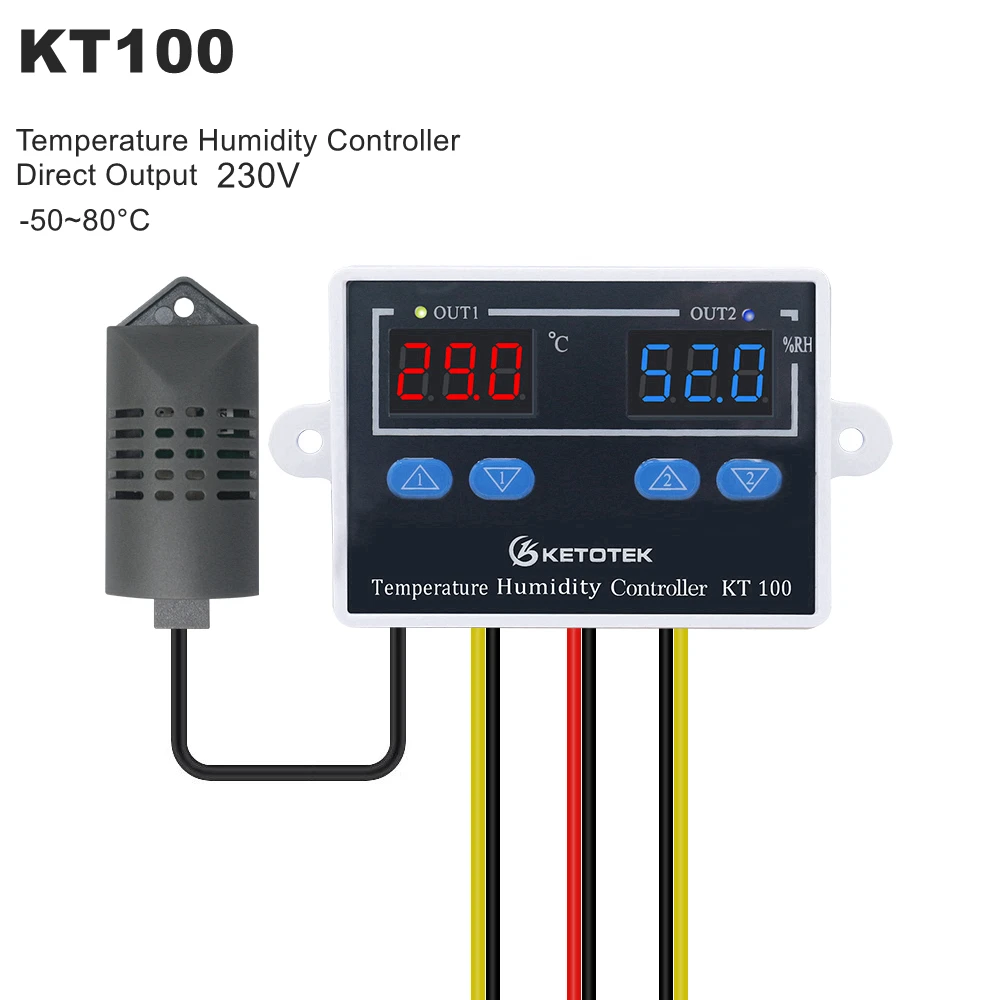 Регулятор температуры и влажности KETOTEK STC-3028
Регулятор температуры и влажности KETOTEK STC-3028