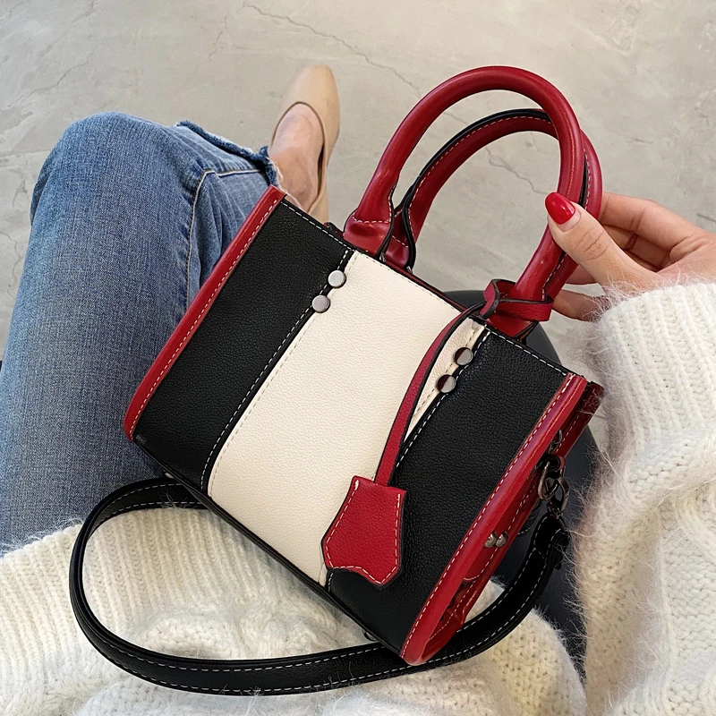 Elegant Female Square Tote bag 2020 New High quality PU Leather Women's Designer Handbag Contrast color Shoulder Messenger Bag
Elegant Female Square Tote bag 2020 New High quality PU Leather Women's Designer Handbag Contrast color Shoulder Messenger Bag